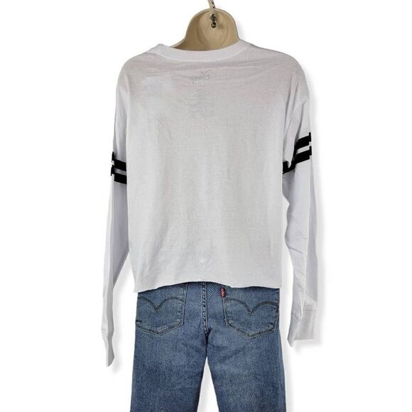 Disney White Mickey Mouse  Long sleeve crop Top  Large Jrs. - Picture 2 of 2